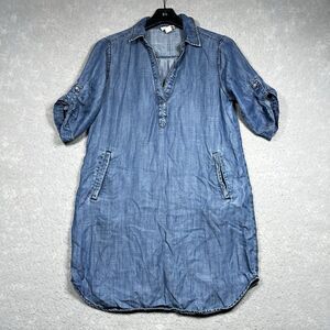 Ann Taylor LOFT Dress Womens Size Small Blue Chambray Outlet Lounge Pockets